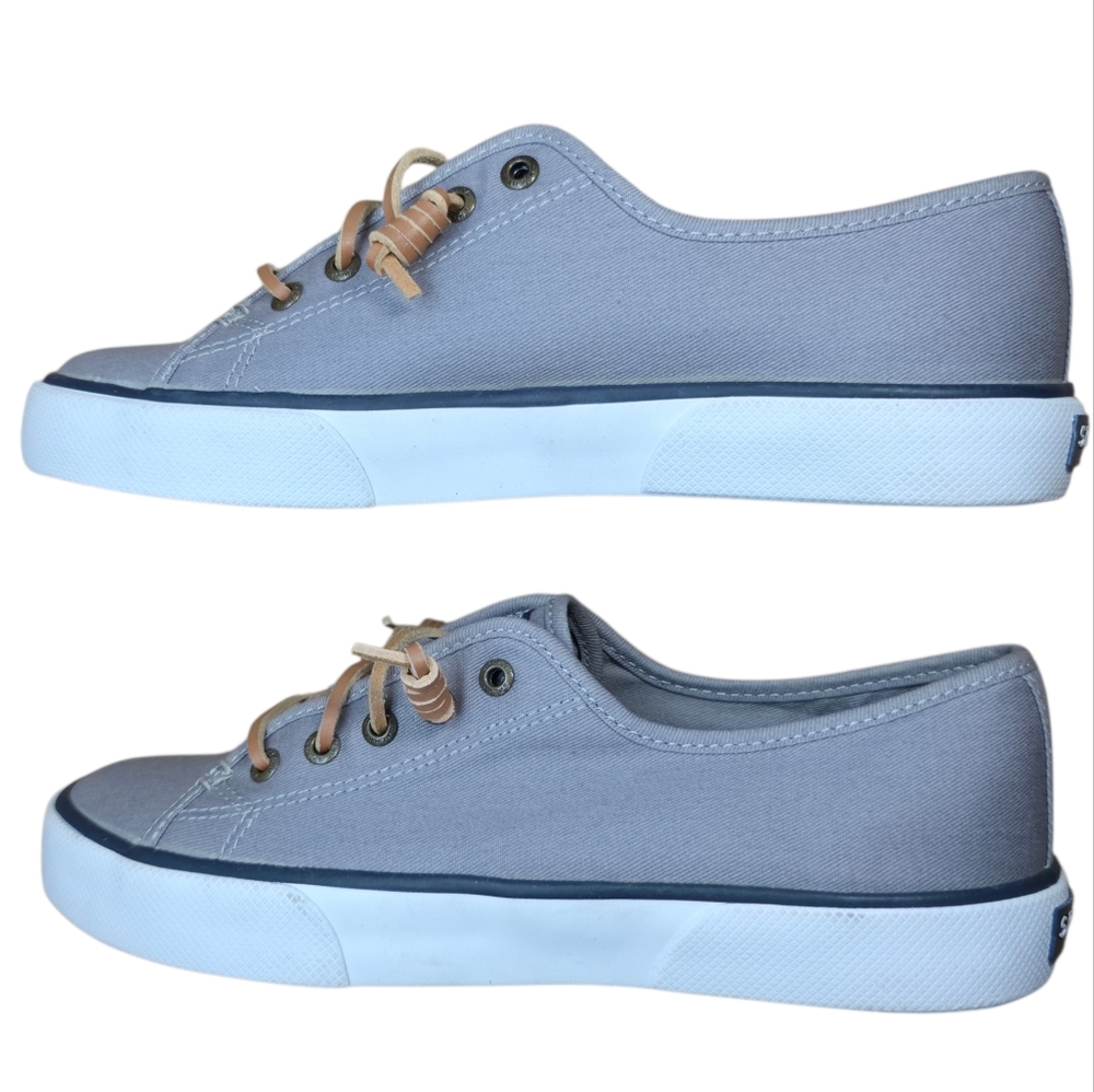 Sperry Top-Sider Women's Light Gray Canvas Sneakers Size 7 - Picture 8 of 11
